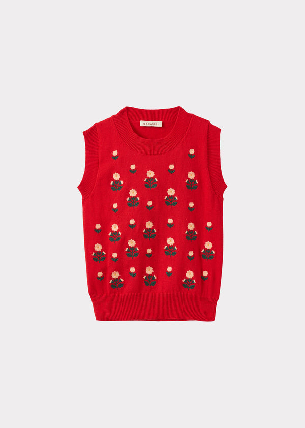 Caramel NIGELLA VEST - TOMATO