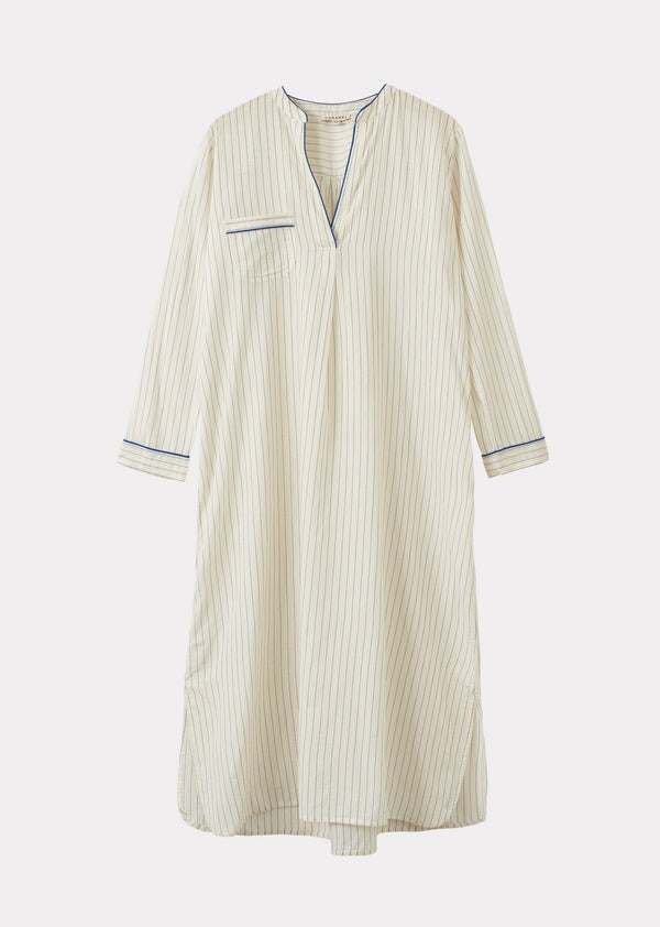 caramel NIGHTDRESS WOMAN - ECRU BLUE STRIPE