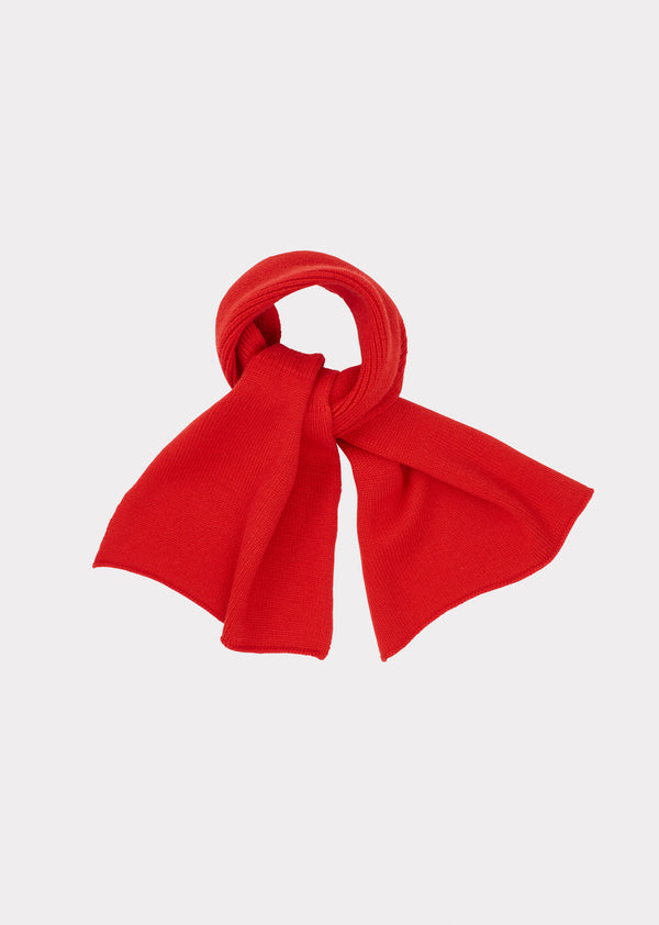 caramel NORA CHILDREN'S MERINO WOOL SCARF - RED