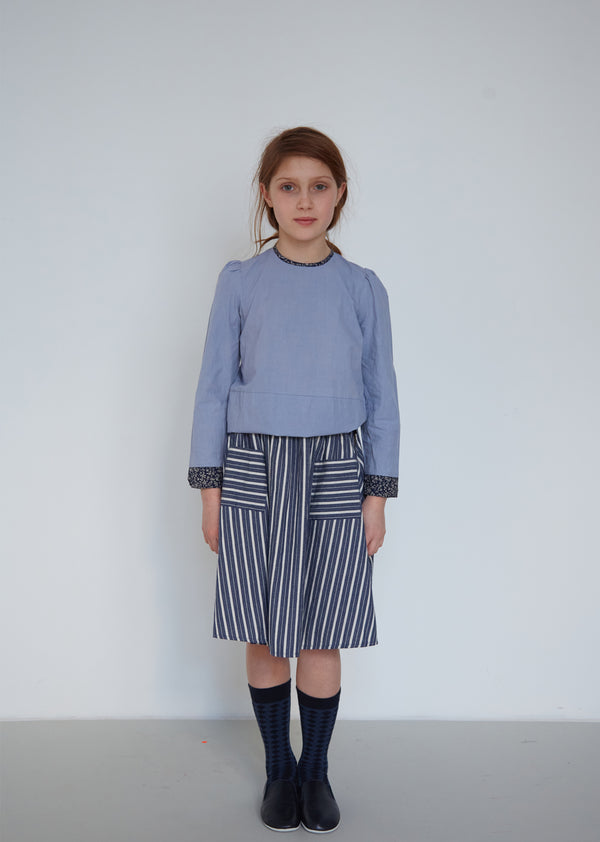 Caramel OSPREY KIDS BLOUSE - SLATE BLUE