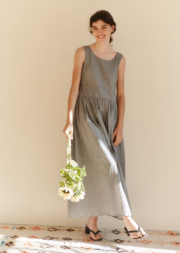 Caramel PANELLED DRESS - BLACK/WHITE CHECK