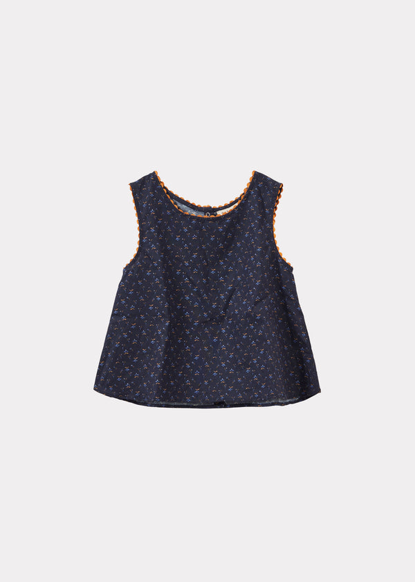 caramel PEA GIRL'S TOP - PIXEL PRINT