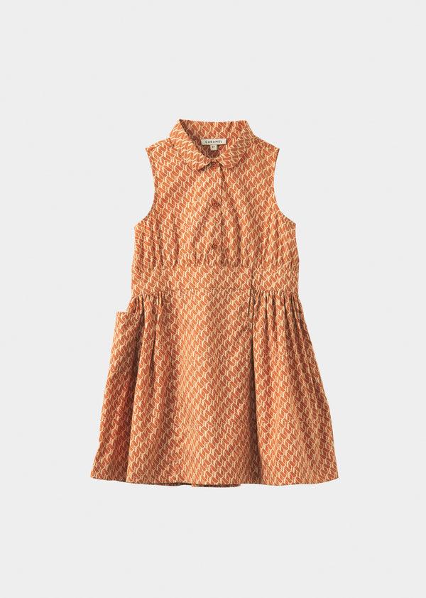 Caramel PENGUIN DRESS - APRICOT GEO PRINT