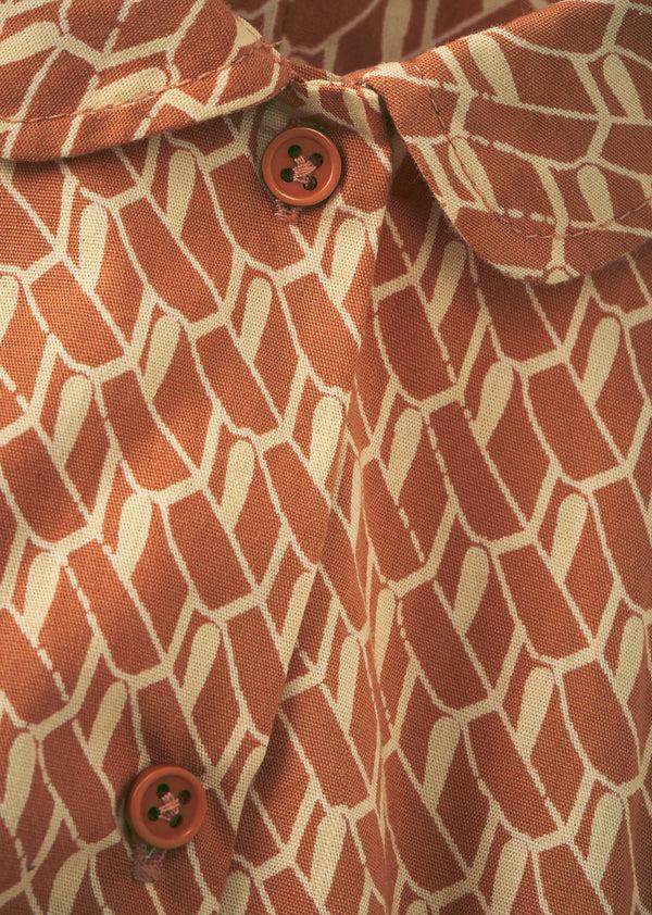 Caramel PENGUIN DRESS - APRICOT GEO PRINT