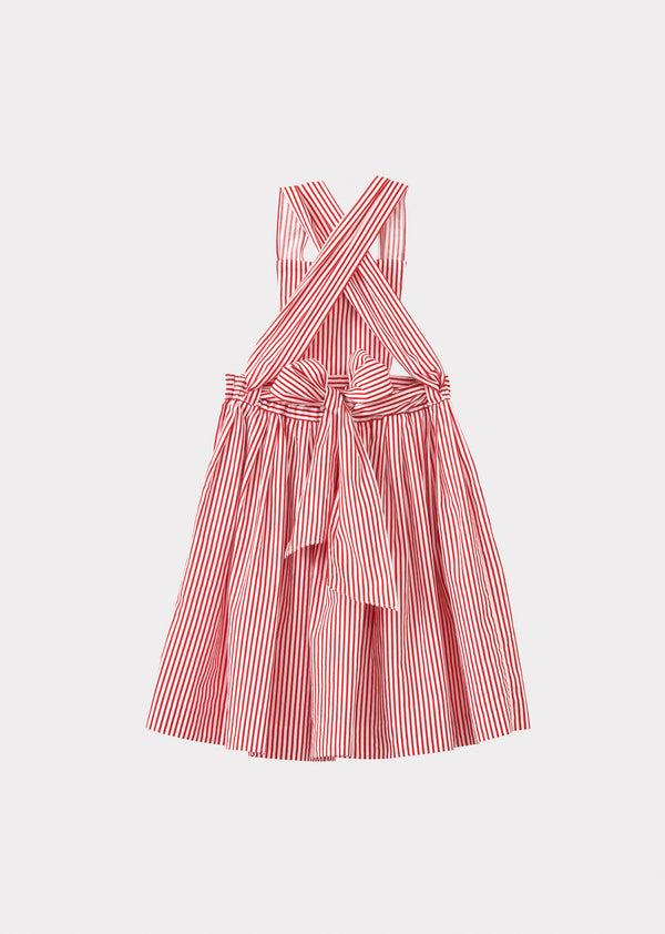 Caramel PEPPERMINT GIRL'S COTTON DRESS - RED STRIPE