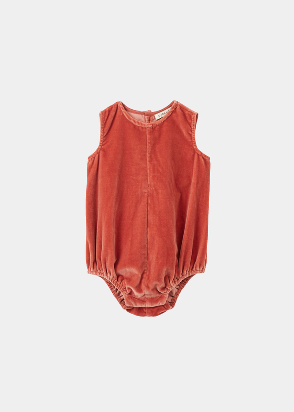 caramel PILEA BABY PARTY ROMPER - SALMON