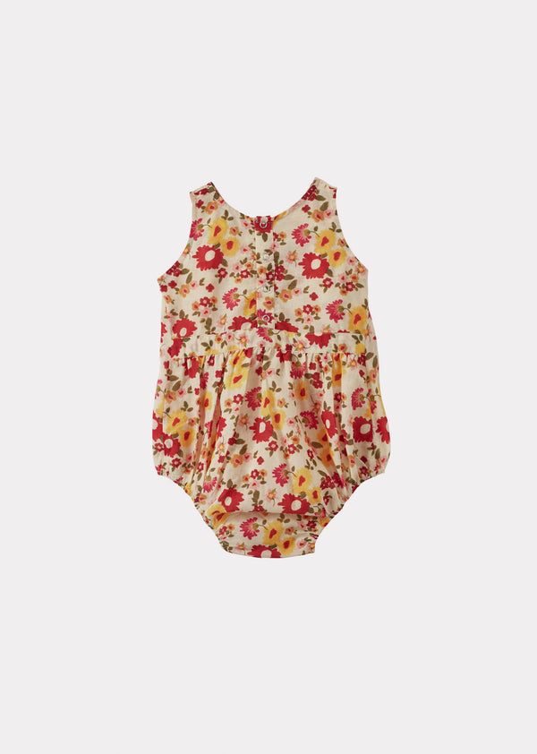 Caramel PILEA BABY ROMPER - VINTAGE FLORAL
