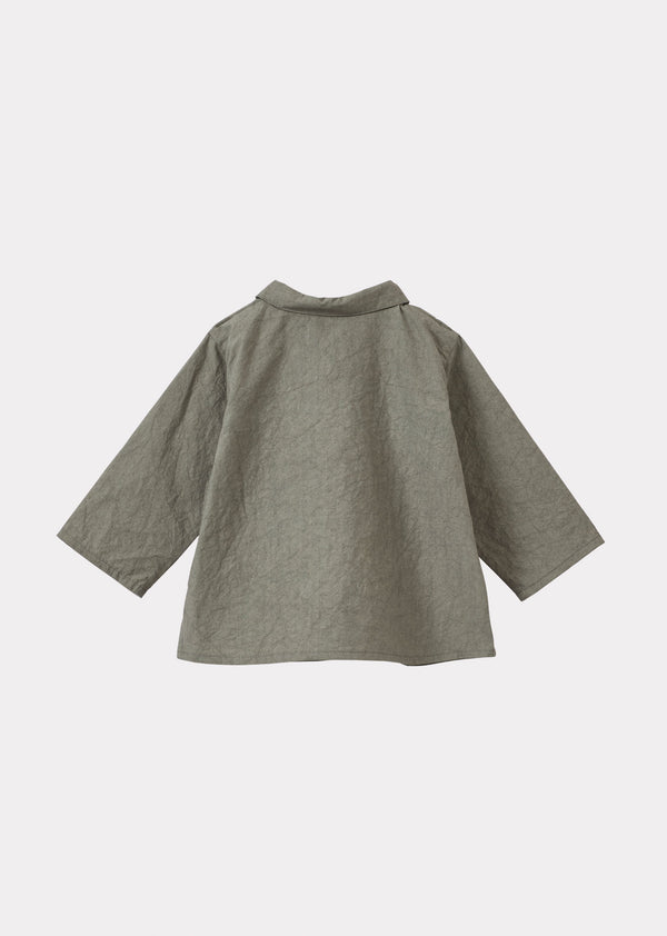 Caramel PIPER BABY CRUSHED COTTON SHIRT - GREY / GREEN