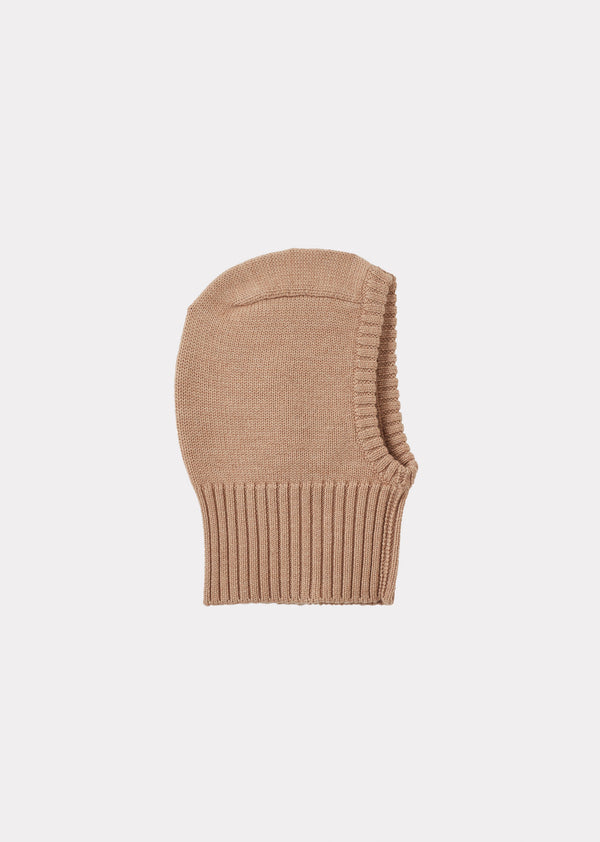 caramel PLOMO BABY MERINO WOOL BALACLAVA - CAMEL