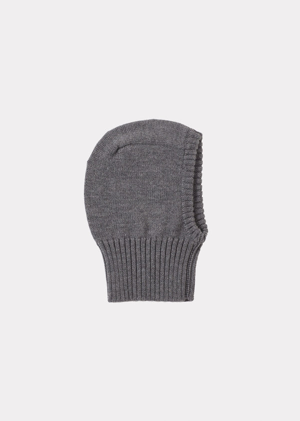 caramel PLOMO BABY MERINO WOOL BALACLAVA - DARK GREY