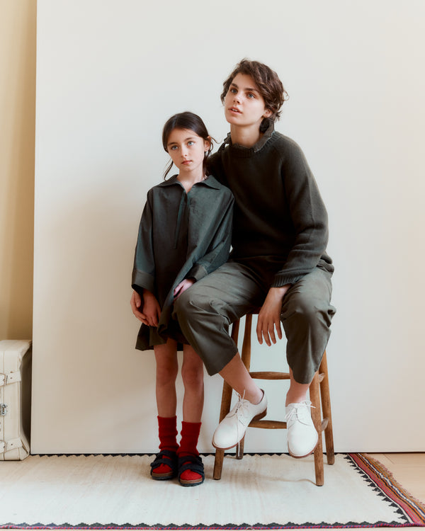 Caramel POA WOMEN'S CASHMERE JUMPER - OLIVE