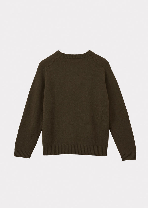 Caramel POA WOMEN'S CASHMERE JUMPER - OLIVE