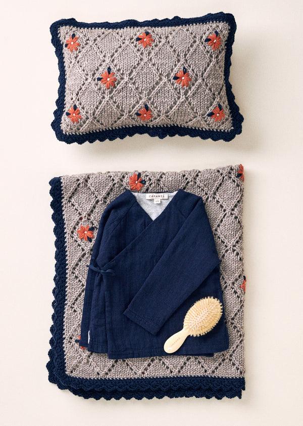 Caramel POCHARD BABY WRAP CARDIGAN - NAVY
