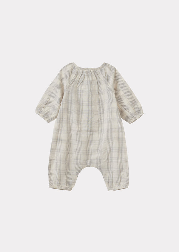 Caramel POPULUS BABY ROMPER - WHITE / BLACK CHECK