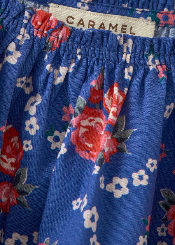 Caramel QUEENS PARK BLOUSE- ROSE POSY PRINT - BLUE