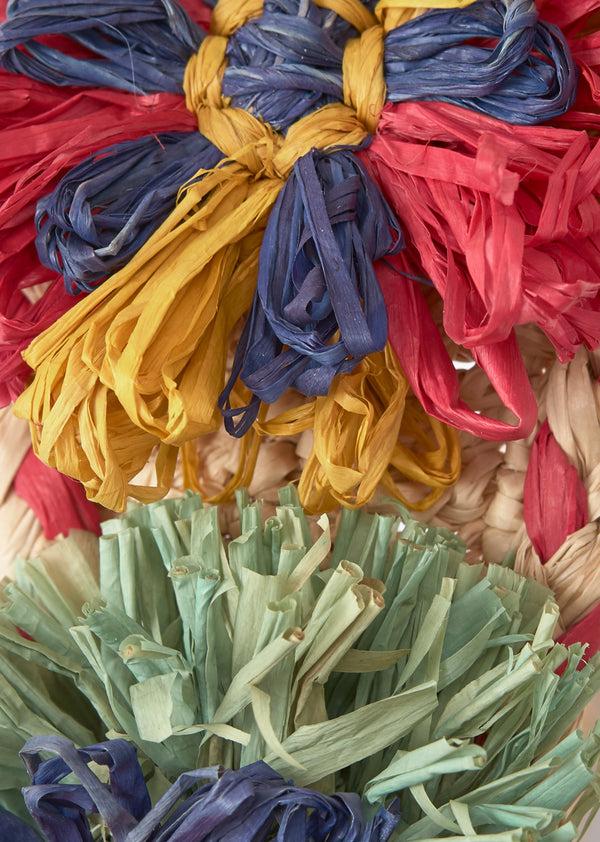 Caramel RAFFIA ROSETTE HEAD BAND - MULTI