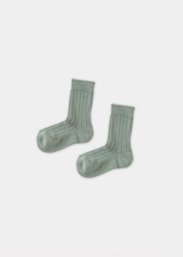 caramel RIB ANKLE SOCKS - SEA GREEN
