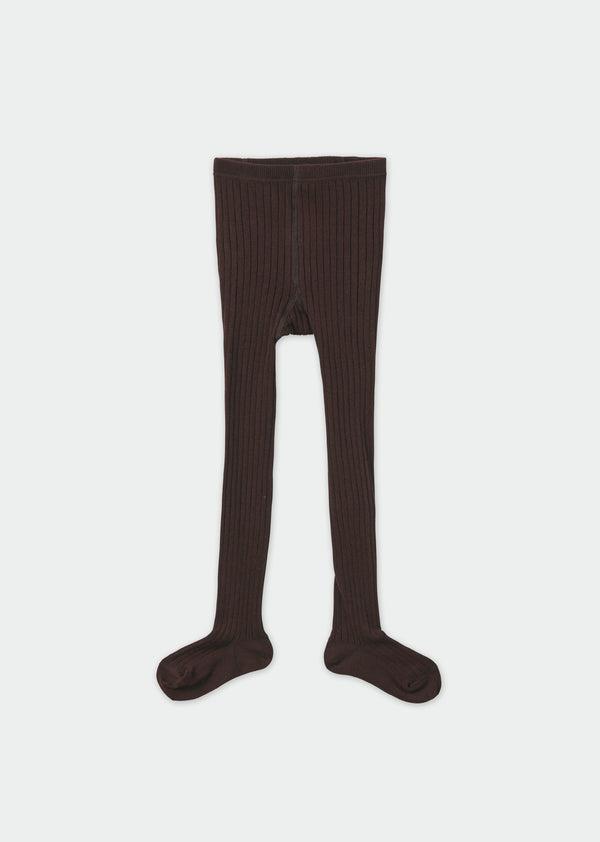 caramel RIB TIGHTS - CHOCOLATE