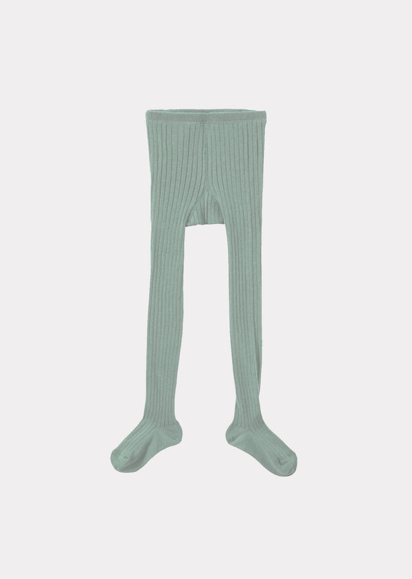 caramel RIB TIGHTS - SEA GREEN