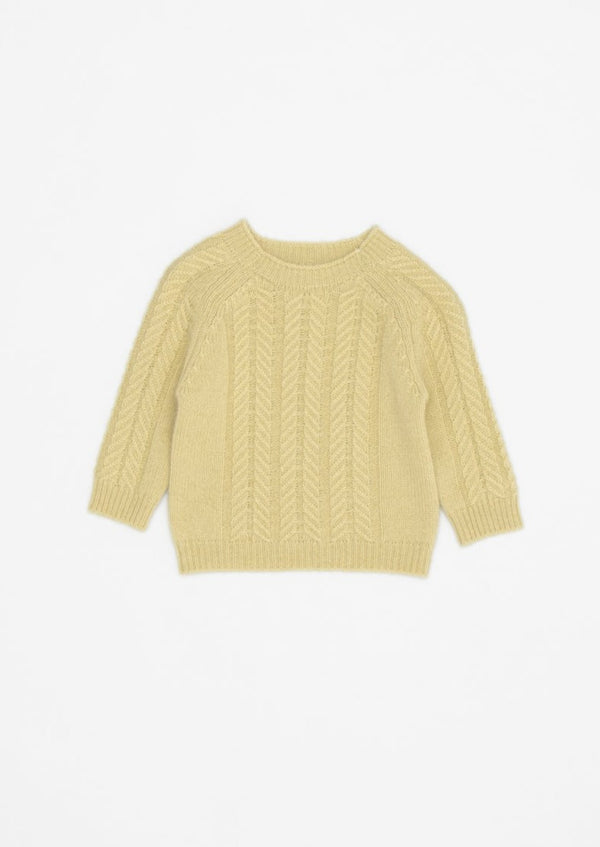 Caramel SCOUT BABY CASHMERE JUMPER - GOLDEN GREEN