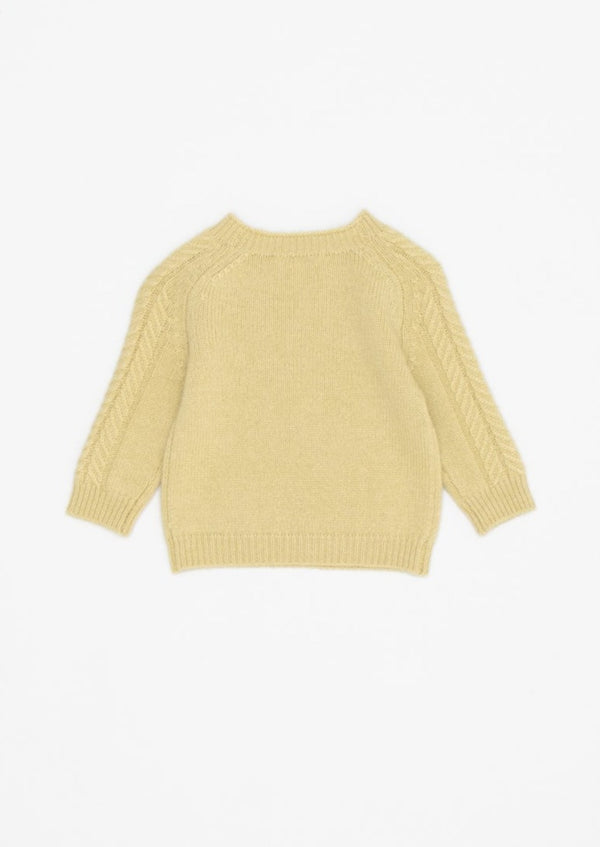Caramel SCOUT BABY CASHMERE JUMPER - GOLDEN GREEN