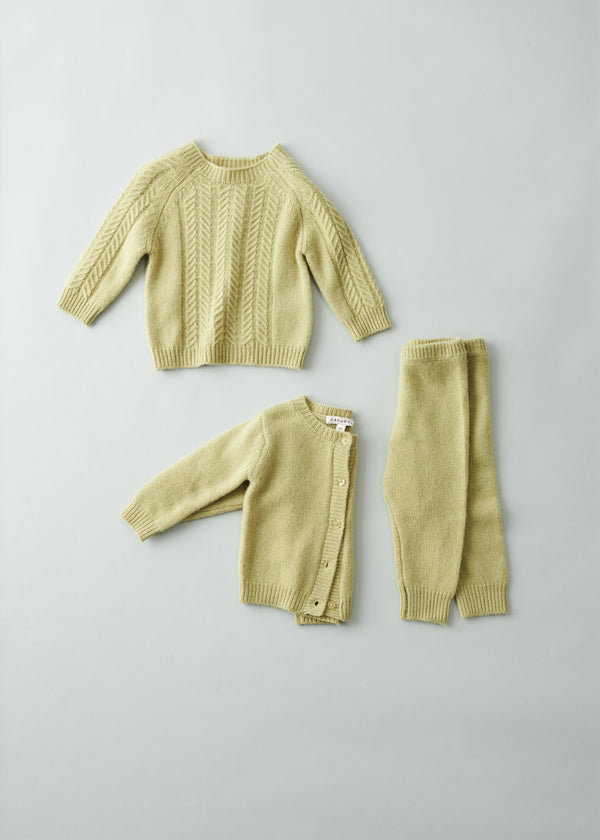 caramel SCOUT BABY CASHMERE JUMPER - GOLDEN GREEN