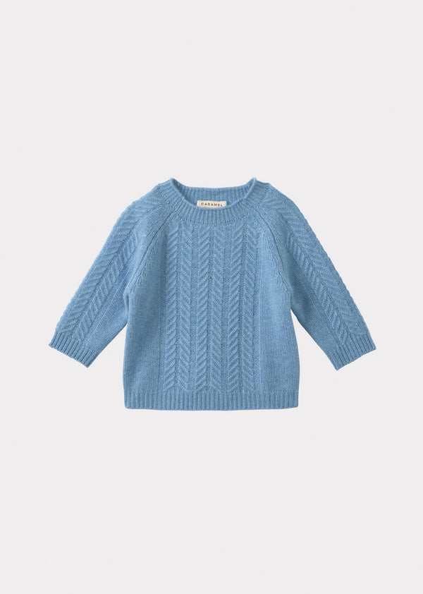 caramel SCOUT BABY CASHMERE JUMPER - SKY BLUE
