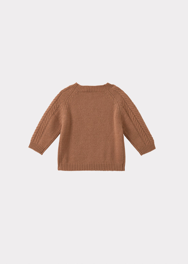 Caramel SCOUT BABY CASHMERE JUMPER - TOFFEE