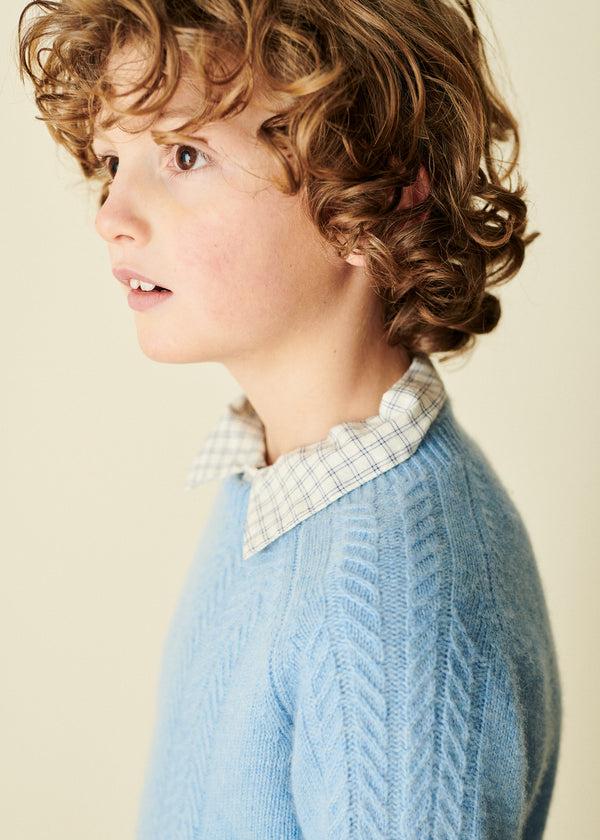 Caramel SCOUT CHILDREN'S CASHMERE JUMPER - SKY BLUE