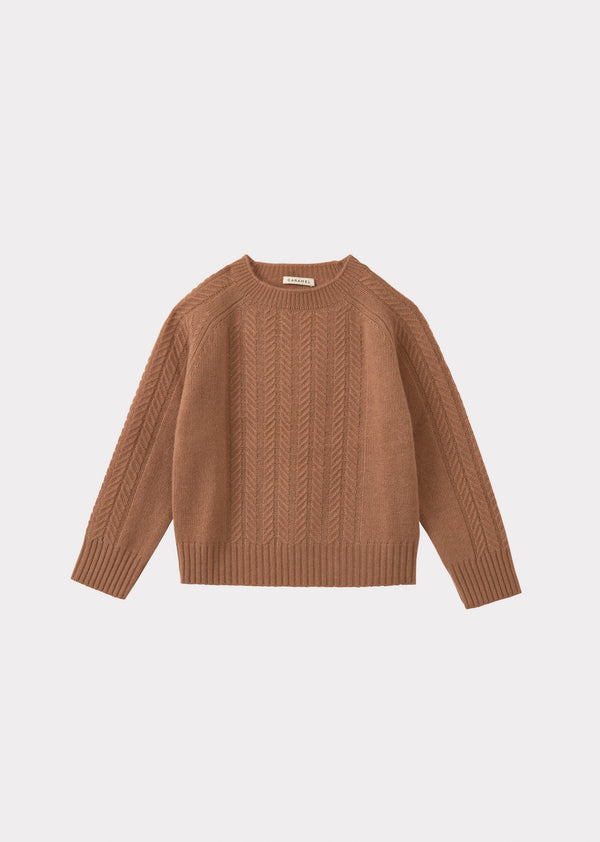 caramel SCOUT CHILDREN'S CASHMERE JUMPER - TOFFEE