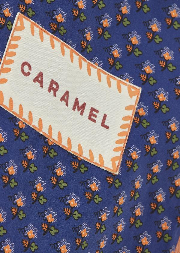 Caramel SMALL TOTE BAG - NAVY POSY PRINT
