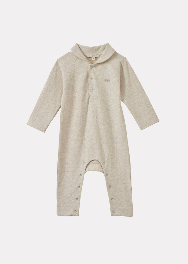 caramel SMEW COTTON BABY ROMPER - ECRU