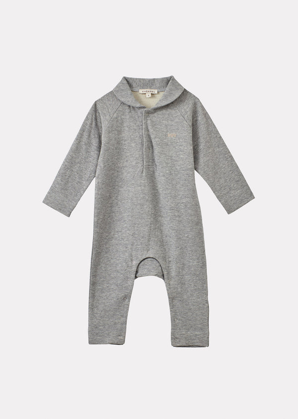 caramel SMEW COTTON BABY ROMPER - GREY MELANGE