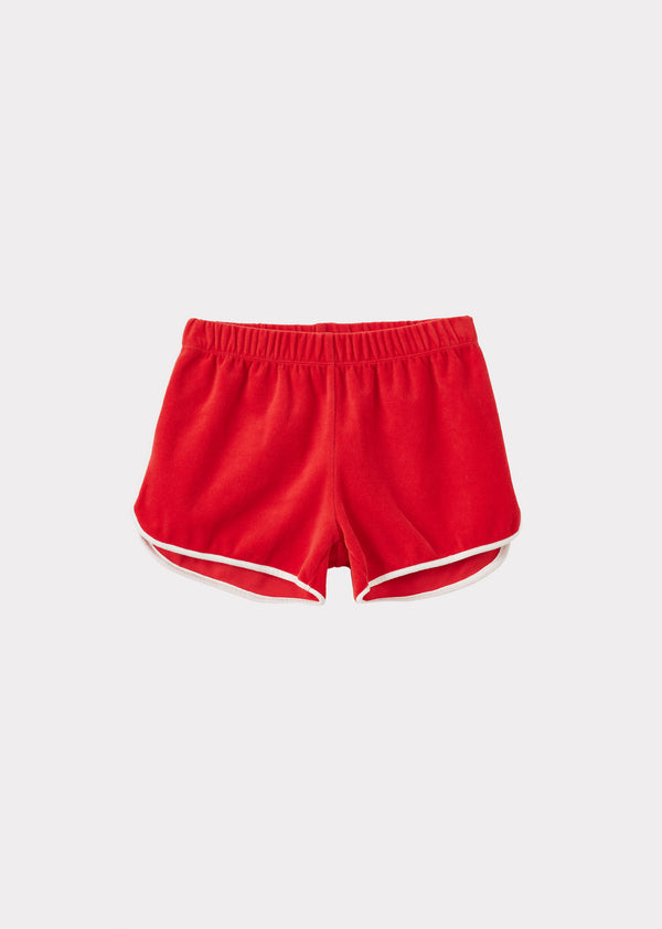 caramel SONNY CHILDREN'S TOWELLING SHORTS - RED