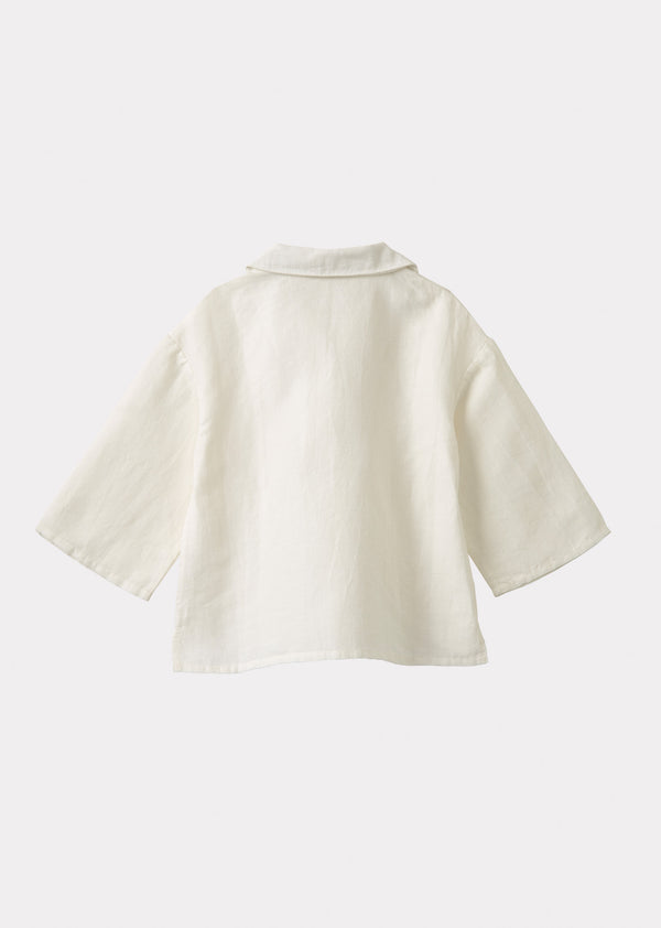 Caramel SPEARMINT CHILDREN'S COTTON SHIRT - WHITE