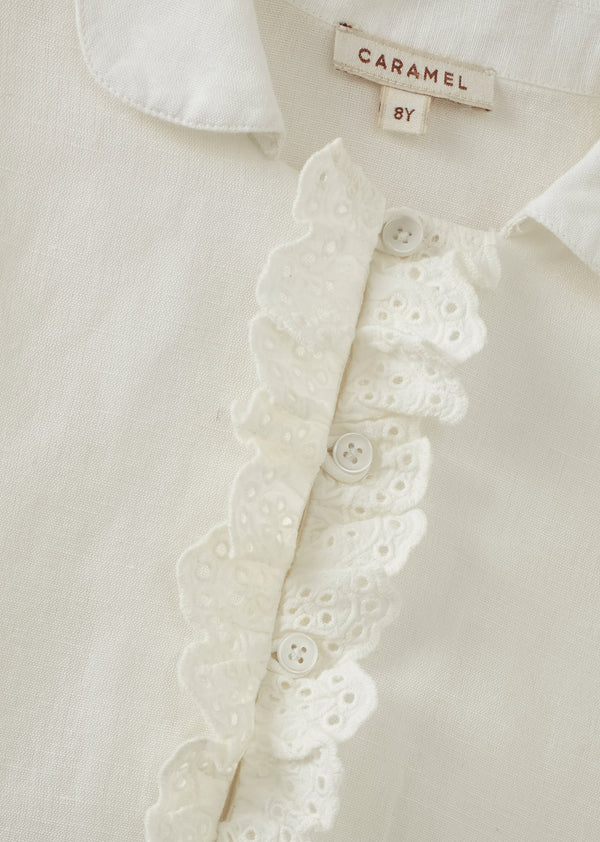 Caramel SPEARMINT CHILDREN'S COTTON SHIRT - WHITE