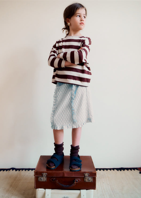 Caramel STORK CHILDREN'S COTTON SKIRT - LIGHT BLUE