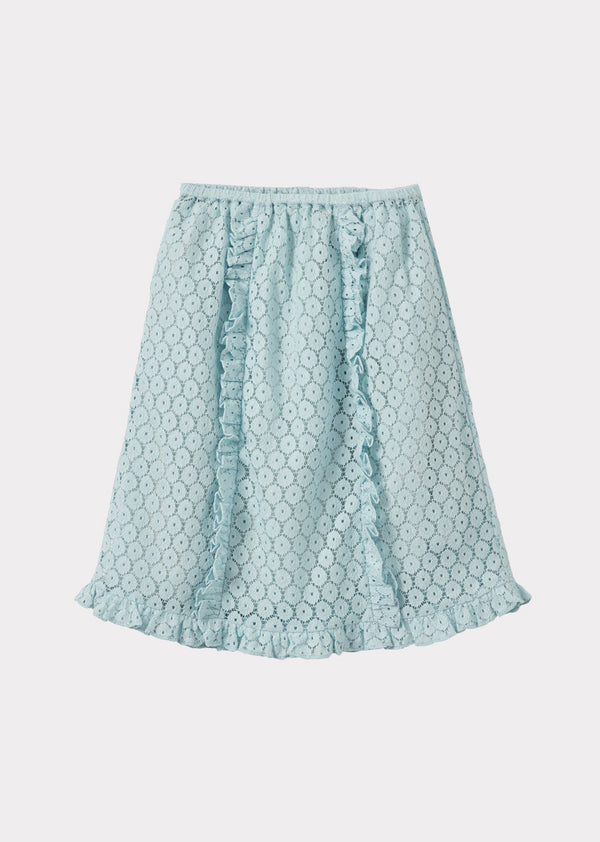 caramel STORK CHILDREN'S COTTON SKIRT - LIGHT BLUE