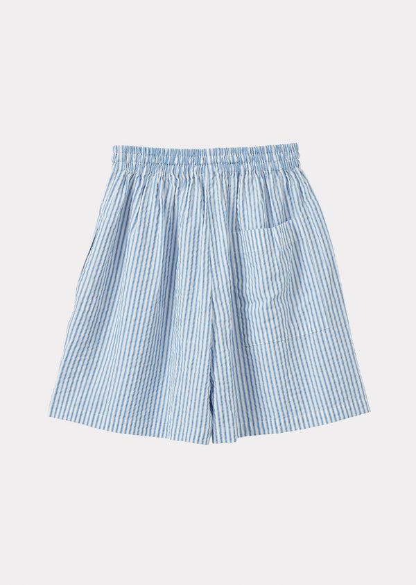 Caramel STRIPE SHORTS - LIGHT BLUE STRIPE