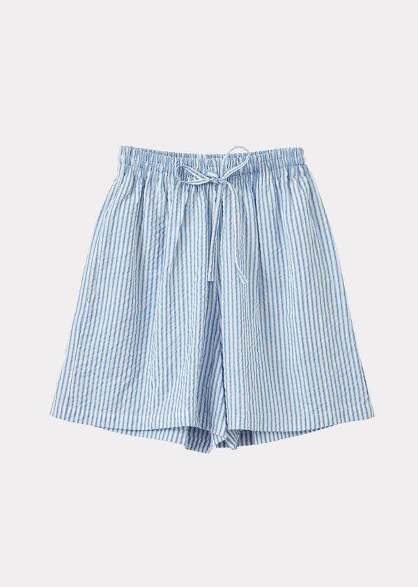 caramel STRIPE SHORTS - LIGHT BLUE STRIPE