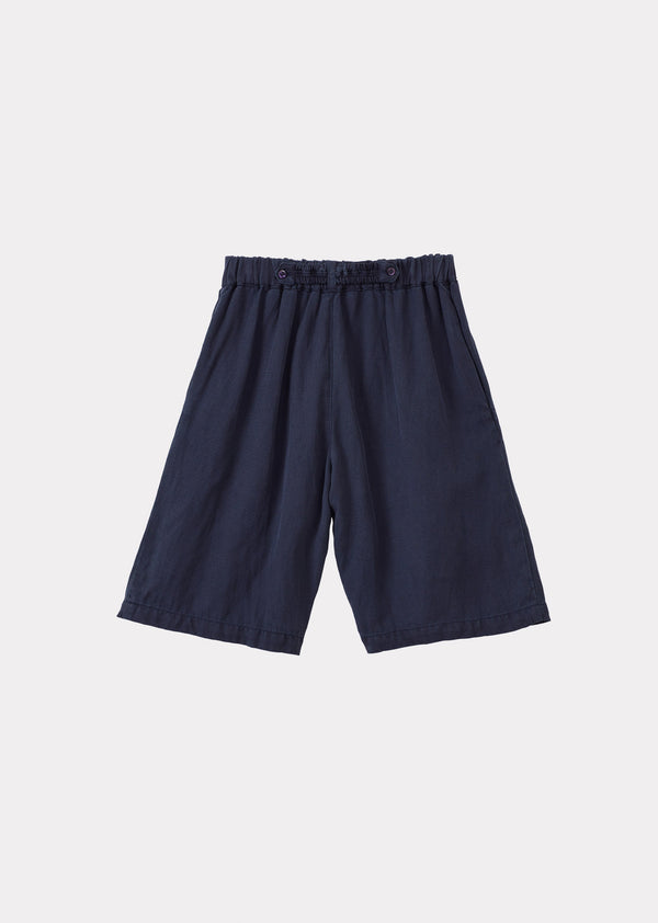 Caramel TARRA CHILDREN'S LINEN SHORTS - NAVY