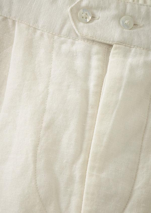 Caramel TARRAGON LINEN SHORTS - WHITE