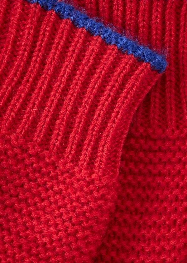 Caramel TILLIA BABY WOOL MITTENS - RED