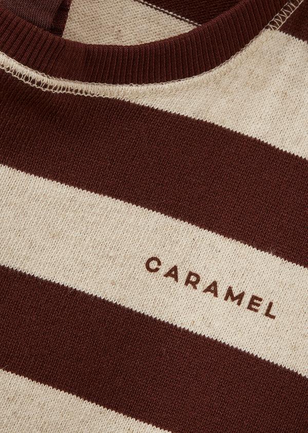 Caramel TODEA BABY COTTON T-SHIRT - ECRU / TAN STRIPE