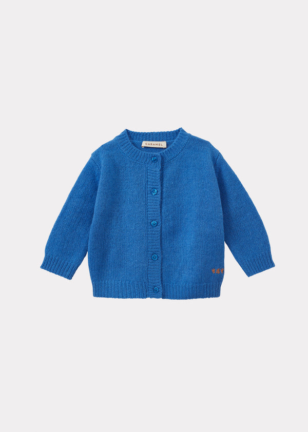 caramel TOPO BABY CASHMERE CARDIGAN - SKY BLUE