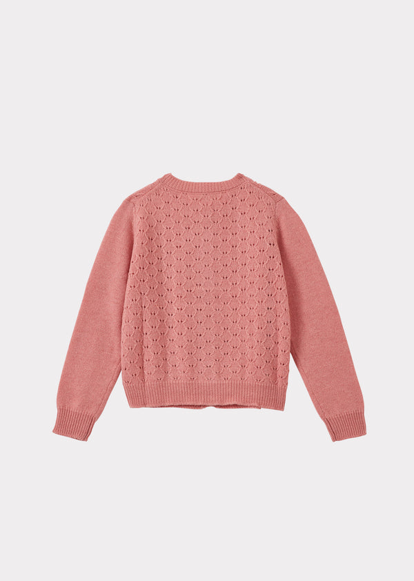 Caramel TOPO CHILDREN'S CASHMERE CARDIGAN - PINK