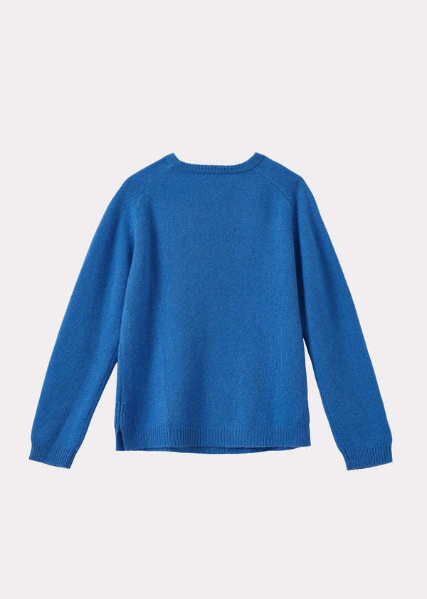 Caramel TOPO CHILDREN'S CASHMERE CARDIGAN - SKY BLUE