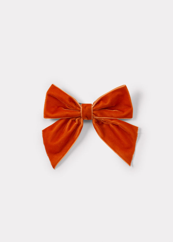caramel VELVET BOW PARTY HAIRCLIP - MARMALADE