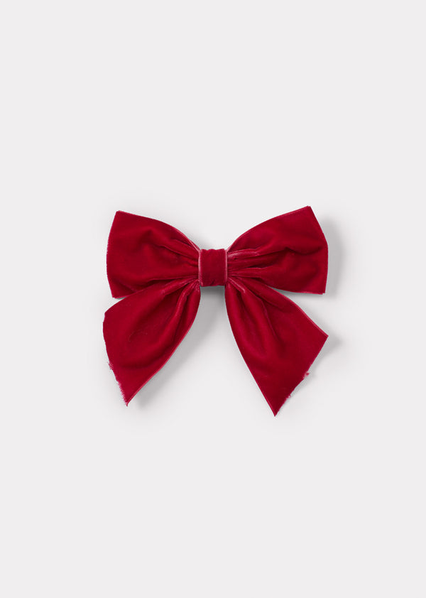 caramel VELVET BOW PARTY HAIRCLIP - RUBY