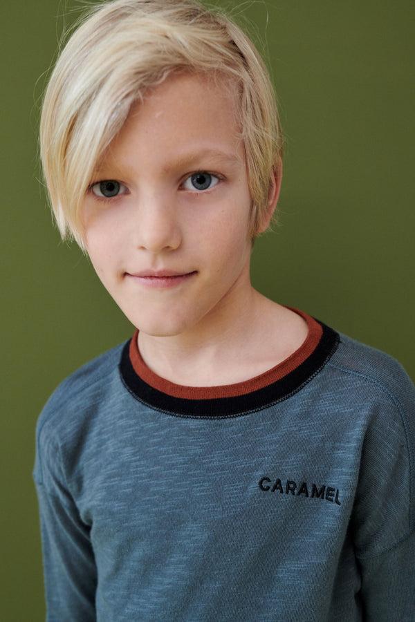 caramel VIBERNUM KIDS T-SHIRT - AEGEAN BLUE